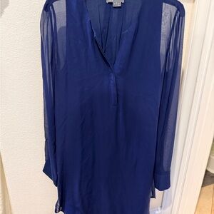 Vince Blue Sheer Midi Dress